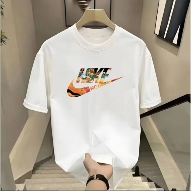 European Code Heavyweight Pure Cotton Brand American T-shirt Men's Summer Design Printed