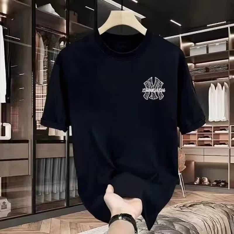 European Code 2026 New Summer Heavy Cotton T-shirt Men's American Fashion Brand Loose and