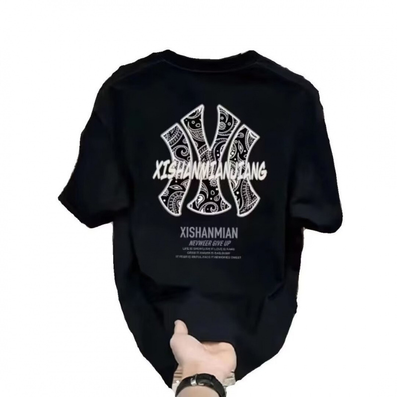 European Code 2026 New Summer Heavy Cotton T-shirt Men's American Fashion Brand Loose and