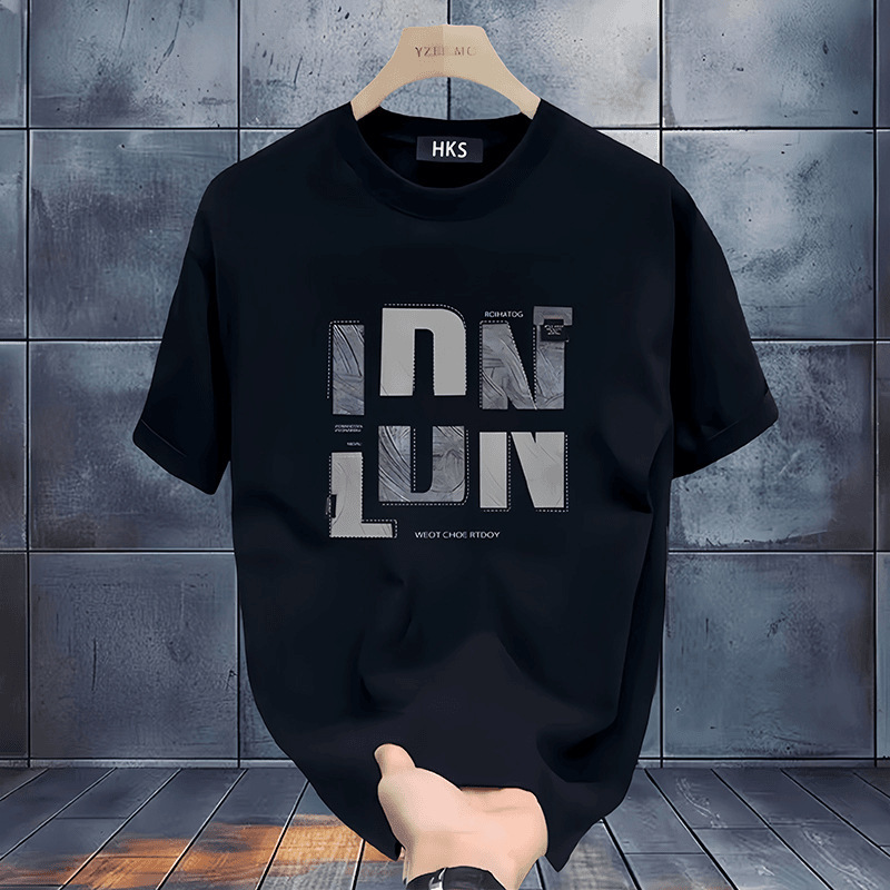 European Cotton Summer Combed Short-sleeved T-shirt Men's 2026 New 220g Heavy Double Yarn