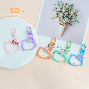 Creative Cartoon Kt Cat Bow Keychain Pendant Cute Female Bag Diy Decoration Small Gift