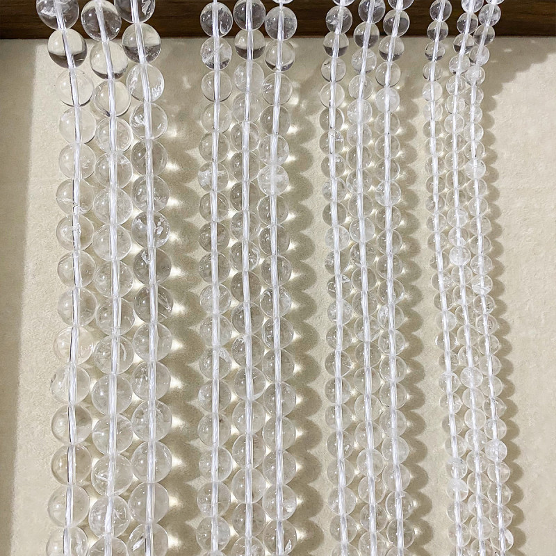 6-12mm Natural 7a White Crystal Beads Rough Round Diy Jewelry Necklace Bracelet Loose