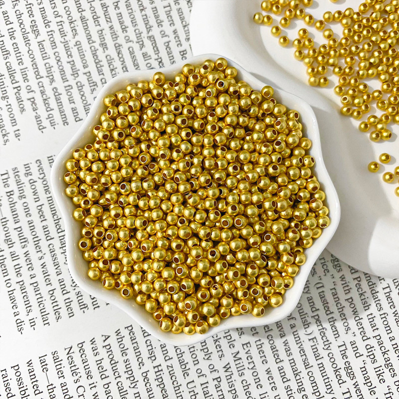 Matt Gold Abacus Beads Round Flat Piece Loose Bead Spacer Diy Bracelet Handmade Jewelry