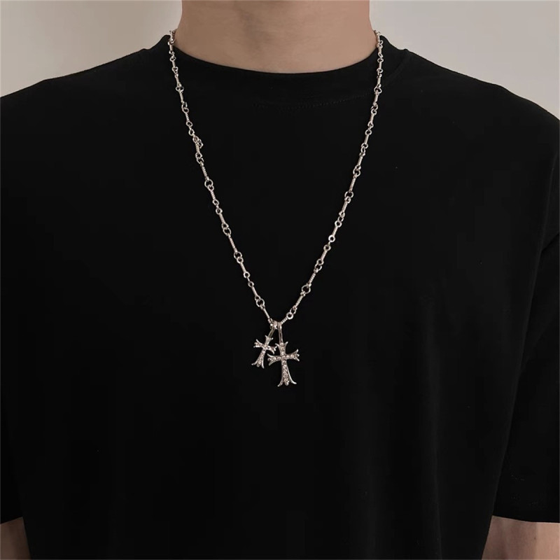2022 New Cross Necklace for Men, Luxury Niche Hip-hop Brand Pendant Design, High-end