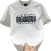 European Code Hot Style Heavy Letter Embroidery Summer Trend Pure Cotton Short-sleeved