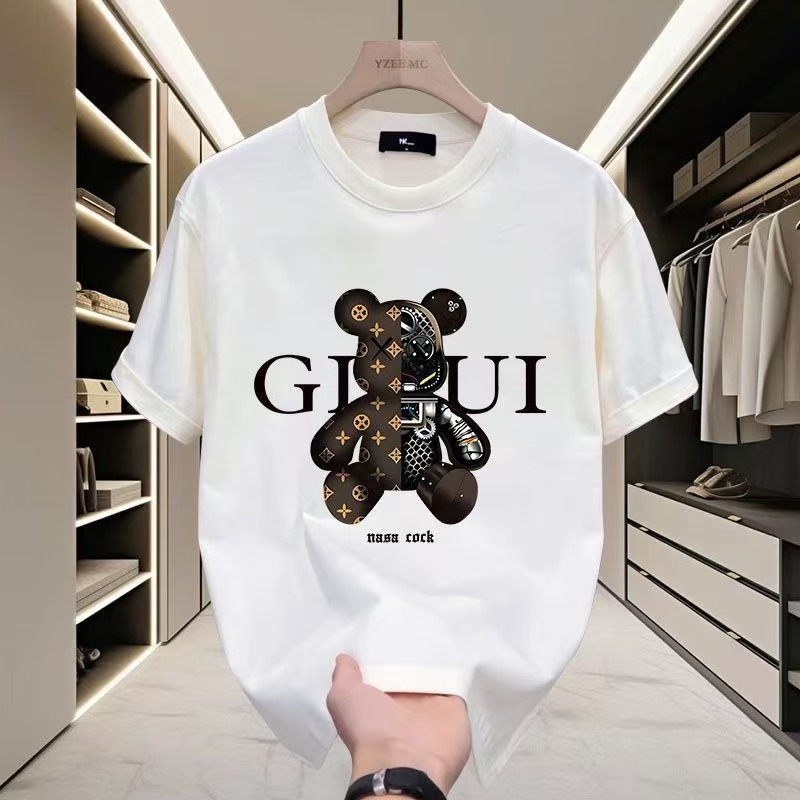 European Code Popular Heavyweight 230g New Summer Cotton Men's Short-sleeved T-shirt