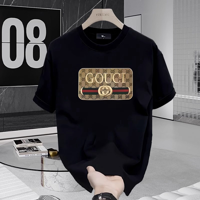European Code Popular Heavyweight 230g New Summer Cotton Men's Short-sleeved T-shirt