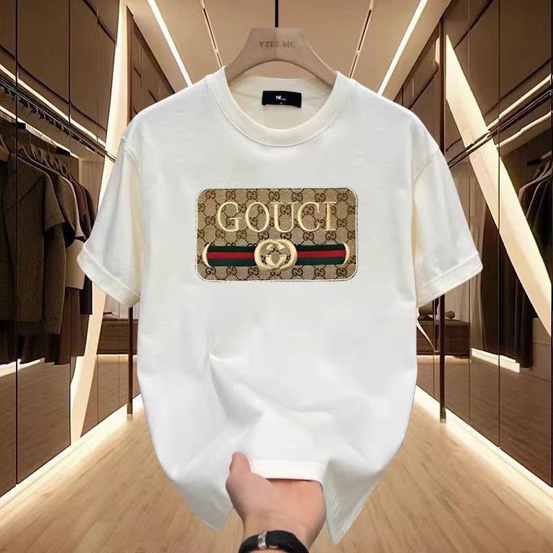 Source Heavyweight Pure Cotton Brand Printed Men's Short-sleeved T-shirt Summer Hot Trend