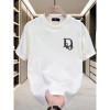 Ouma Cotton 2026 New Summer Double Yarn Combed Men's Short-sleeved T-shirt Loose and