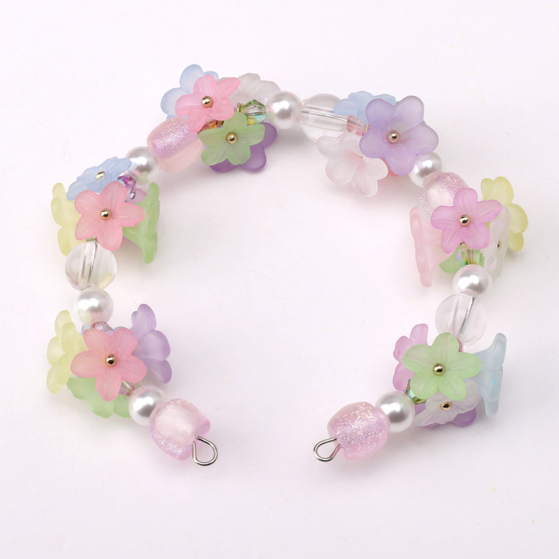 11-12mm Acrylic Frosted Lily Five-petal Flower Handmade Diy Beaded Bracelet Necklace