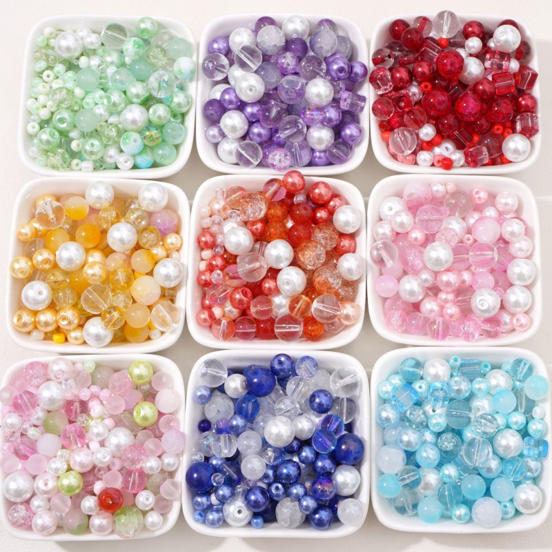2-10mm Multi-style Glass Pearls, Rice Beads, Round Mixed Style Diy Bracelet Necklace
