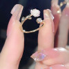 Super Gentle Camellia Ring for Women Ins Niche Design Cool Style Advanced Opening