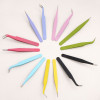 10mm Colorful Pointed Elbow Tweezers Handbook Clip Handmade Diy Adhesive Tape Bean