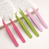 10mm Colorful Pointed Elbow Tweezers Handbook Clip Handmade Diy Adhesive Tape Bean