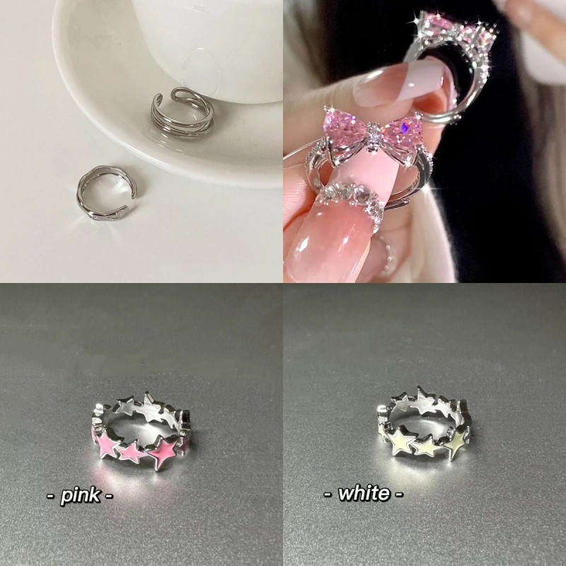 2026 New Korean Version Ins Temperament Sweet Niche Versatile Design Ring Daily Commuting