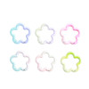 New Gradient Plum Blossom Spring Buckle Color Keychain Jewelry Diy Accessories Zinc Alloy
