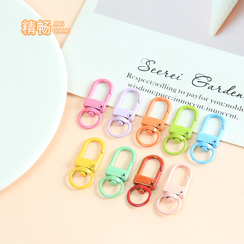 New Color Laser Shot Buckle Zinc Alloy Keychain Diy Material Jewelry Accessories Handmade