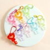 Creative Heart-shaped Key Pendant Bead Chain Key Ring Colorful Bag Diy Handmade Materials