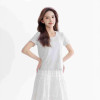 Women's Pure Cotton T-shirt Summer Solid Color Short-sleeved T-shirt Low Collar Daily