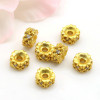 Alluvial Gold Color-preserving Micro-paved Colored Zircon Spacers Round Diamond Ring