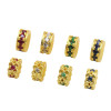 Alluvial Gold Color-preserving Micro-paved Colored Zircon Spacers Round Diamond Ring
