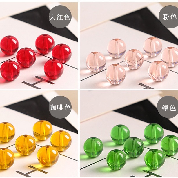 4-12mm Glass Crystal Beads Handmade Diy Bracelet Necklace Material Jewelry Accessories