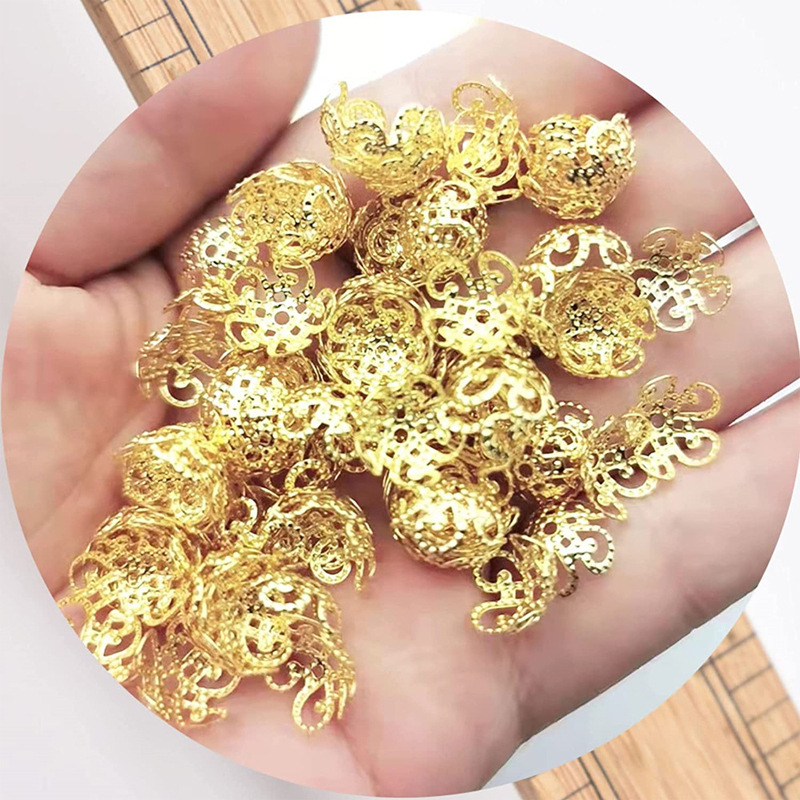 Round Five-leaf Flower Holder Knot Bead Hat Jewelry Accessories 5000 Pieces Per Pack