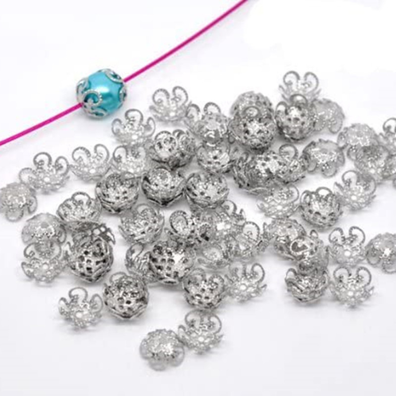 Round Five-leaf Flower Holder Knot Bead Hat Jewelry Accessories 5000 Pieces Per Pack