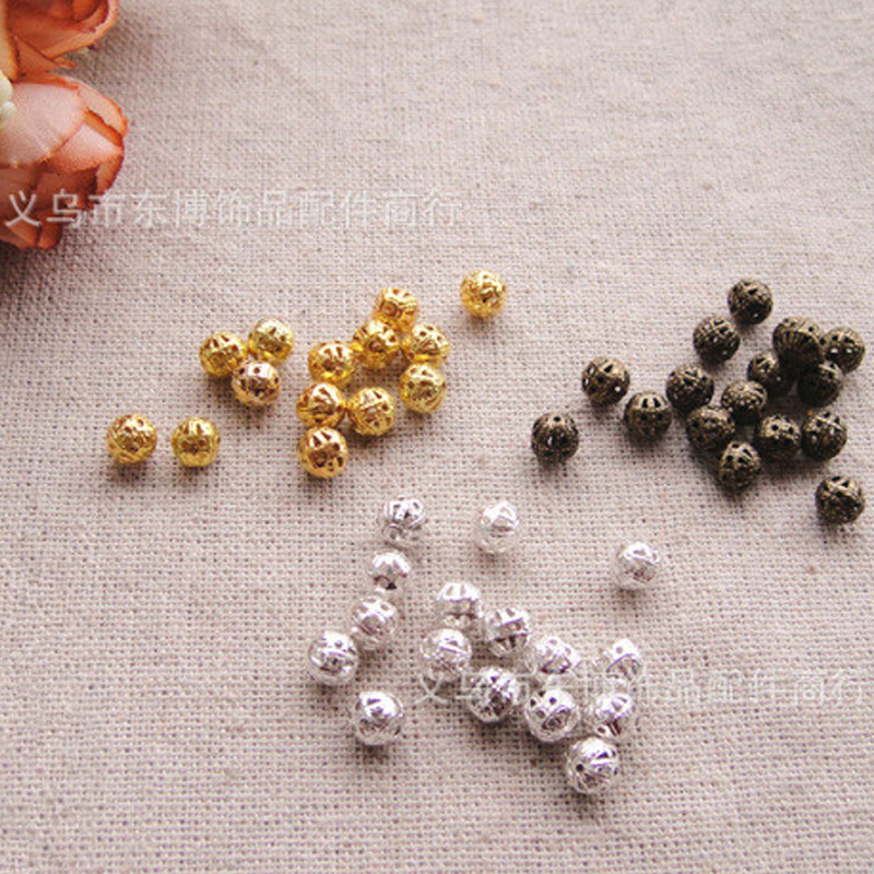 Hollow Material Earrings Jewelry Pendants Accessories Golden Flower Balls Bells European
