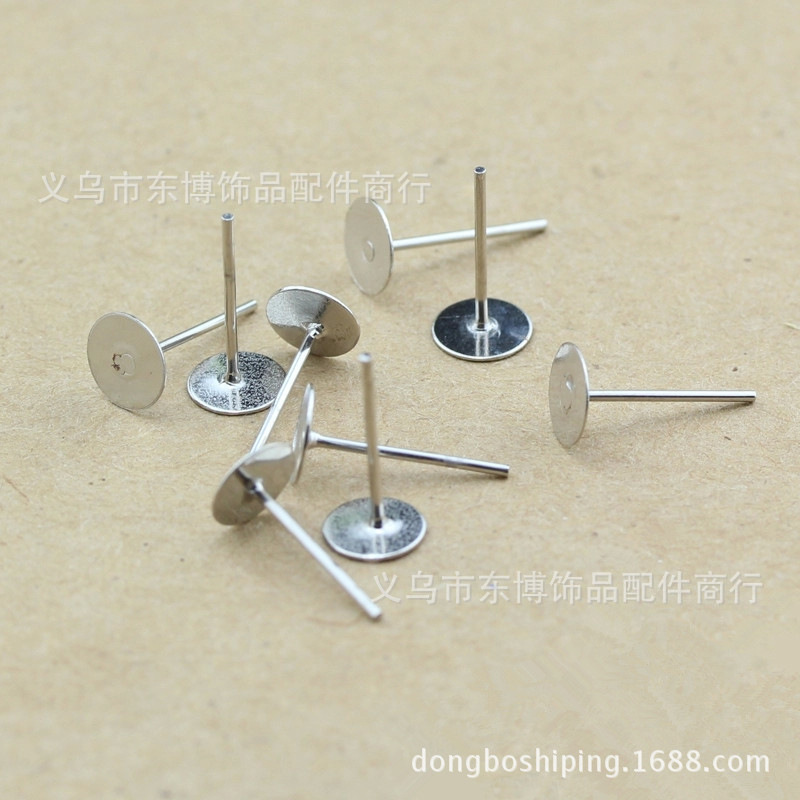 Flat Earrings, Round Bottom 5000 Jewelry Pins Per Pack, Iron Electroplated Simple