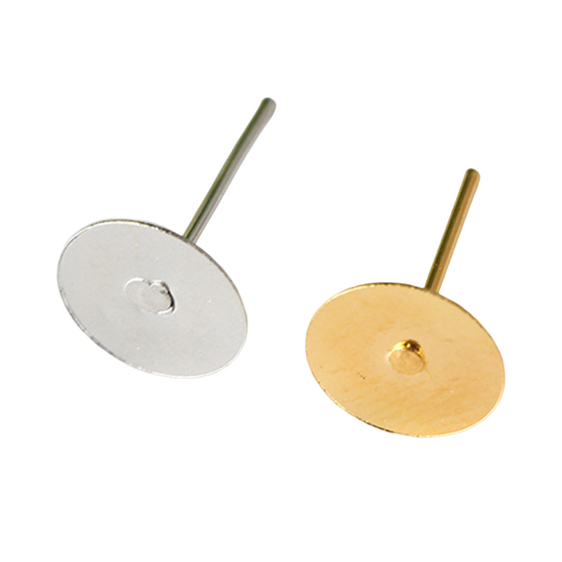 Flat Earrings, Round Bottom 5000 Jewelry Pins Per Pack, Iron Electroplated Simple