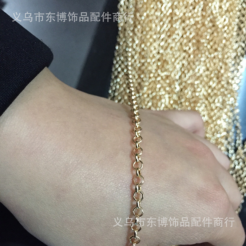 Round O Chain, Bl Bracelet Jewelry Accessories, About 90 Meters Each Iron Electroplating