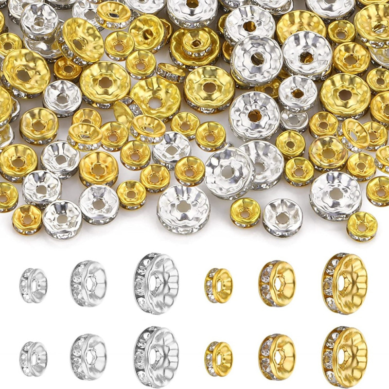 Drill Ring Iron Wheel Bead Spacer Rhinestone Bracelet Necklace 10# 1000 Pieces Per Pack