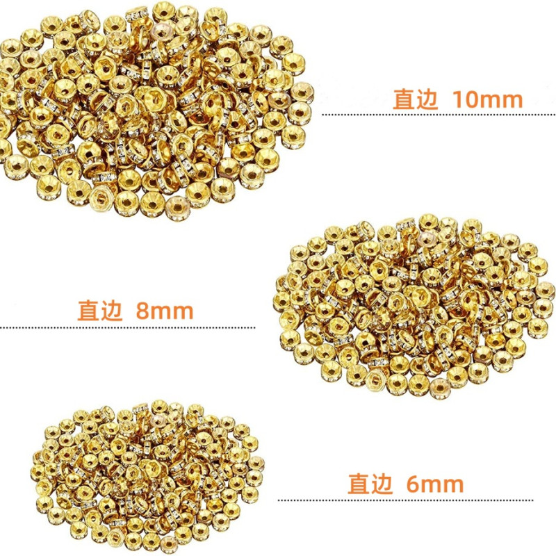 Drill Ring Iron Wheel Bead Spacer Rhinestone Bracelet Necklace 10# 1000 Pieces Per Pack