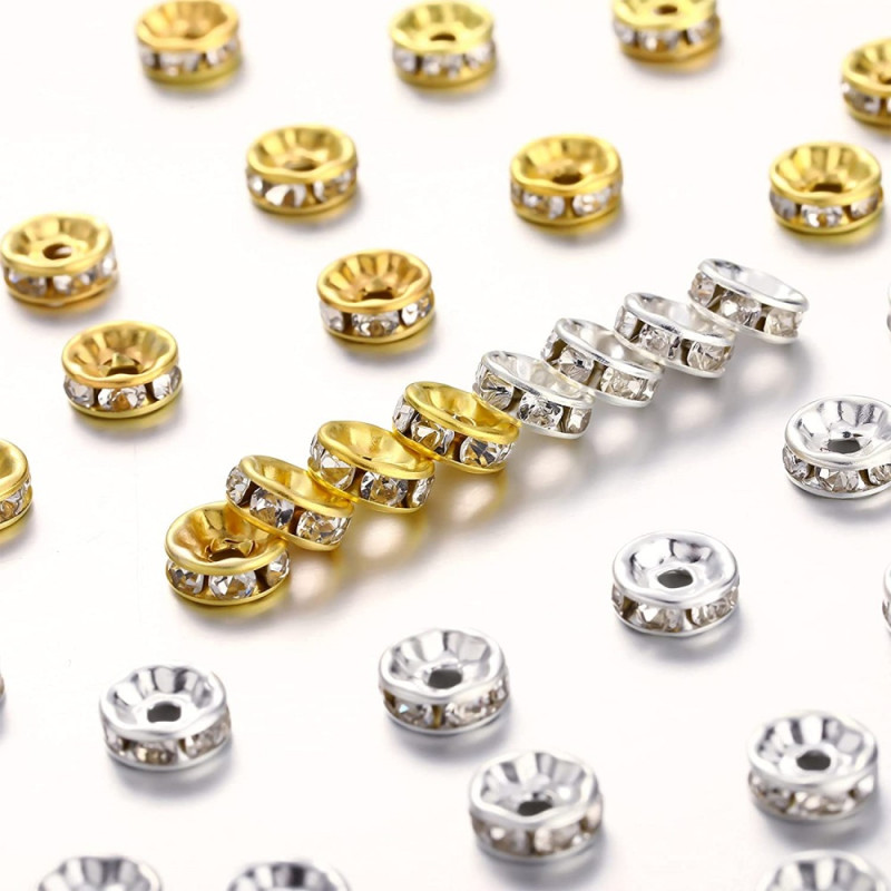 Drill Ring Iron Wheel Bead Spacer Rhinestone Bracelet Necklace 10# 1000 Pieces Per Pack
