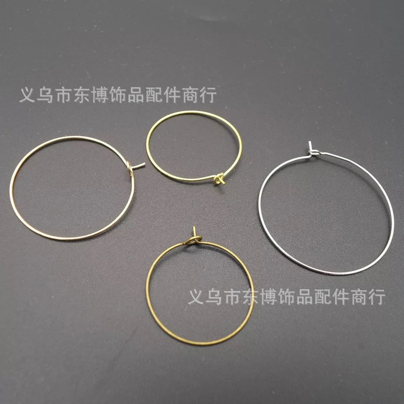 Nine-character Earring Hoops, Pendant Circle Earrings Accessories, 1000 Per Pack, Iron