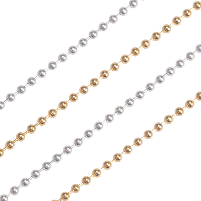Bead Chain Necklace Jewelry Electroplated 1.5 2.0 2.4 Metal Material Clothing Accessories