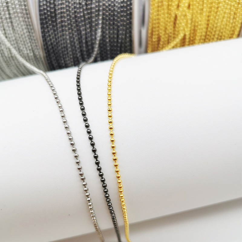 Bead Chain Necklace Jewelry Electroplated 1.5 2.0 2.4 Metal Material Clothing Accessories