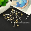 Bead Needles with Hanging 4, 5, 6mm Ear Earrings, Iron Plating Jewelry Accessories