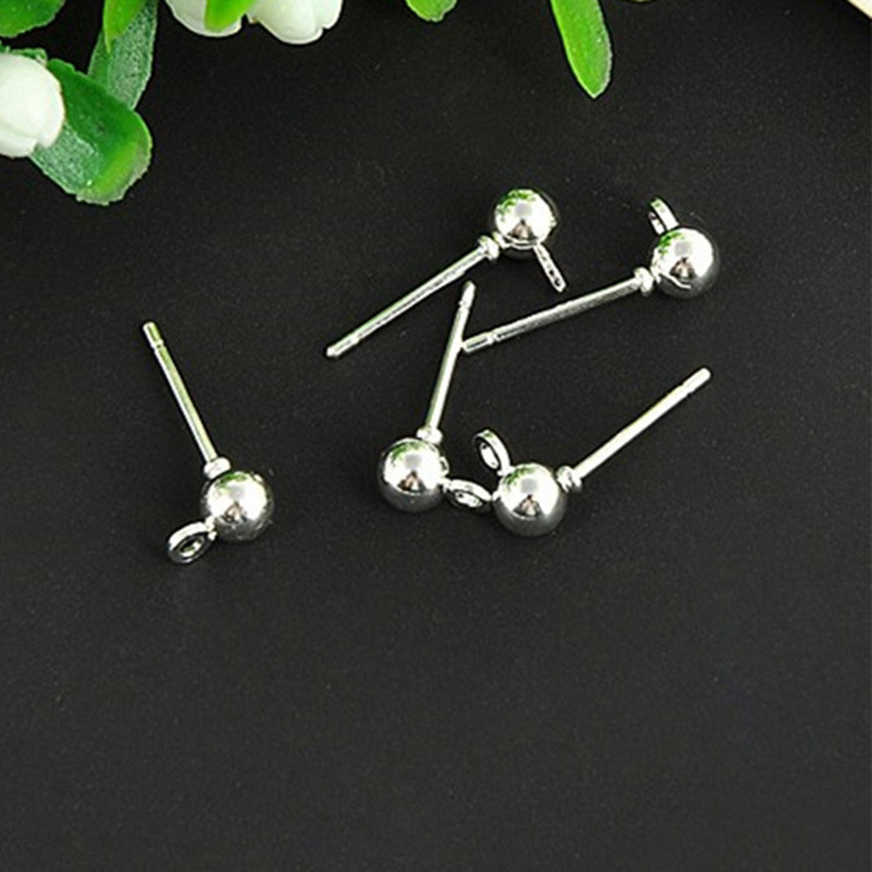 Bead Needles with Hanging 4, 5, 6mm Ear Earrings, Iron Plating Jewelry Accessories
