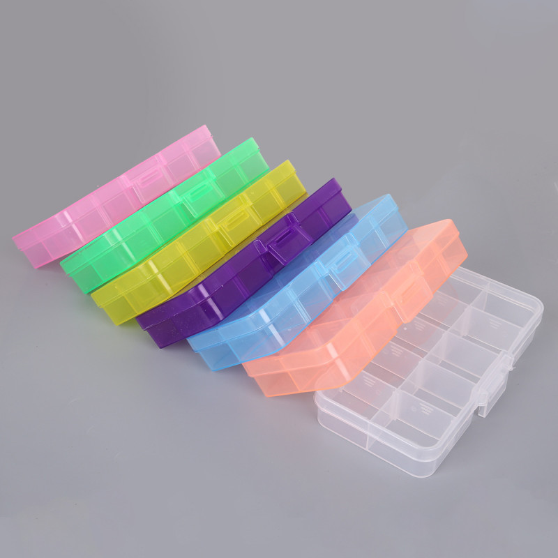 10-grid, 15-grid Multi-grid Earrings Storage Box, Transparent Plastic Box, Jewelry Box