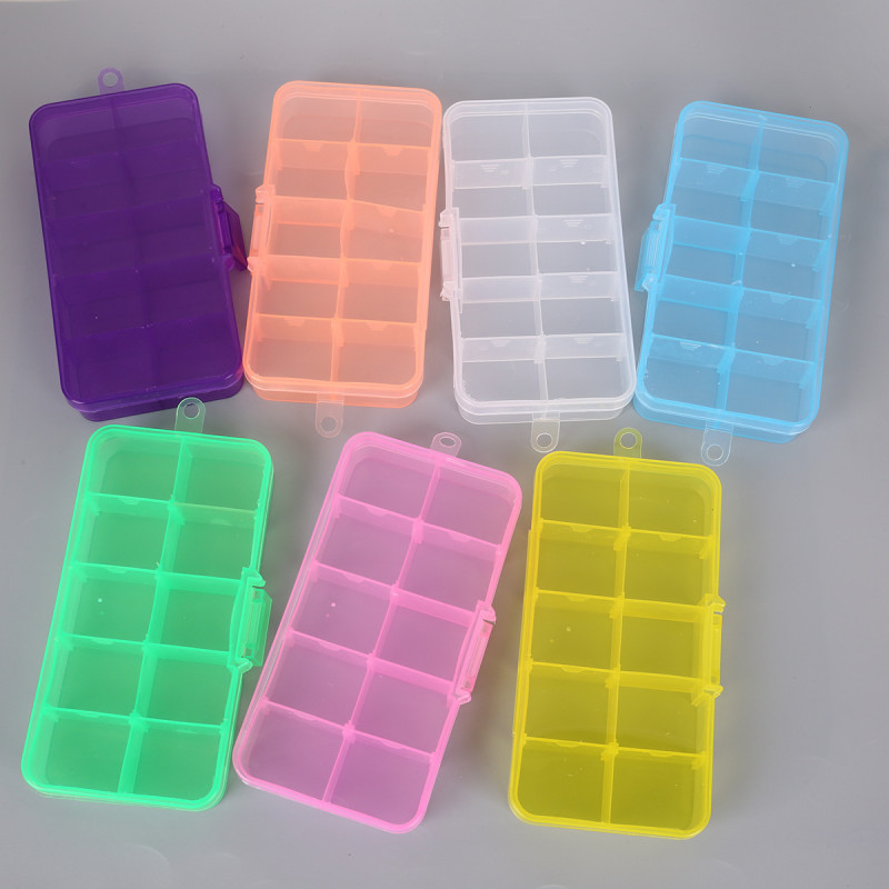 10-grid, 15-grid Multi-grid Earrings Storage Box, Transparent Plastic Box, Jewelry Box