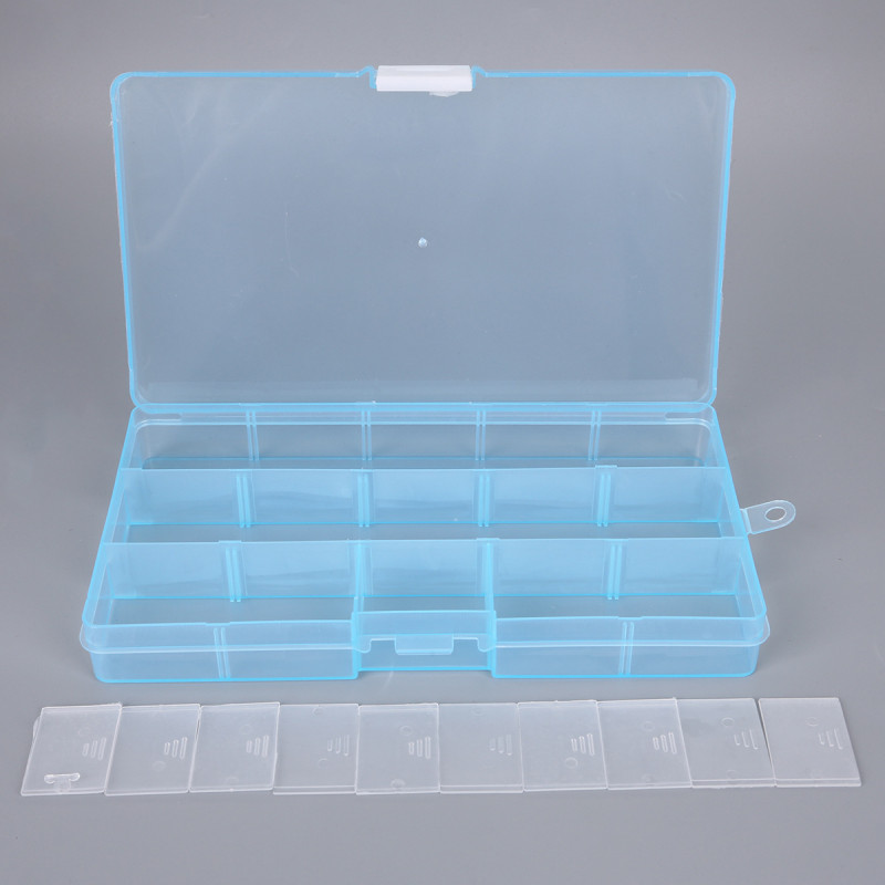 10-grid, 15-grid Multi-grid Earrings Storage Box, Transparent Plastic Box, Jewelry Box
