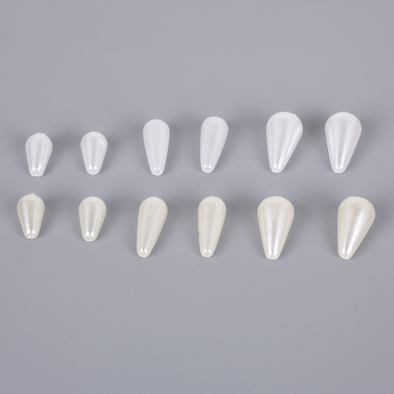 Off-white Perforated Drop-shaped Abs Imitation Pearl Diy Homemade Earrings Hair