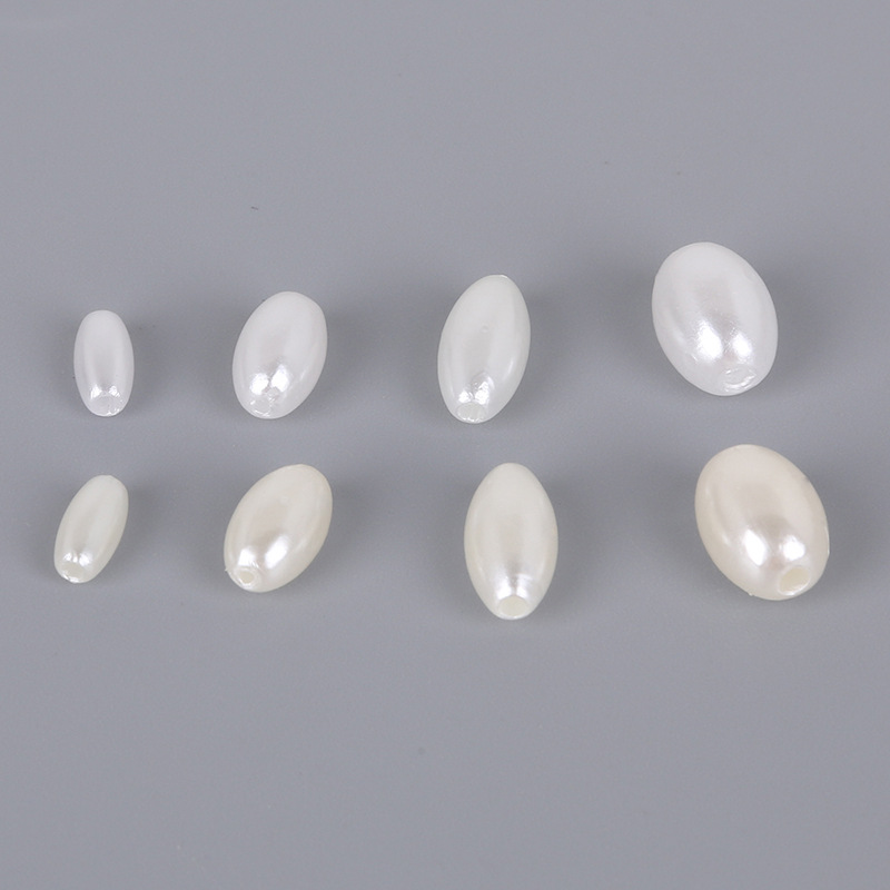 Off-white Perforated Oval Abs Imitation Pearl Diy Homemade Earrings Hair Accessories