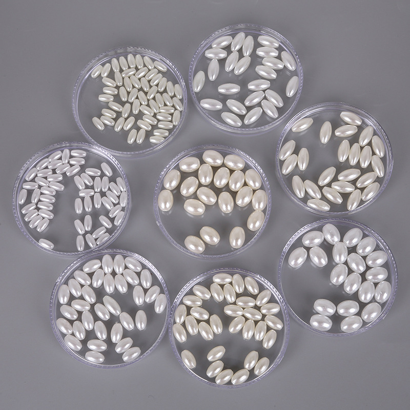 Off-white Perforated Oval Abs Imitation Pearl Diy Homemade Earrings Hair Accessories
