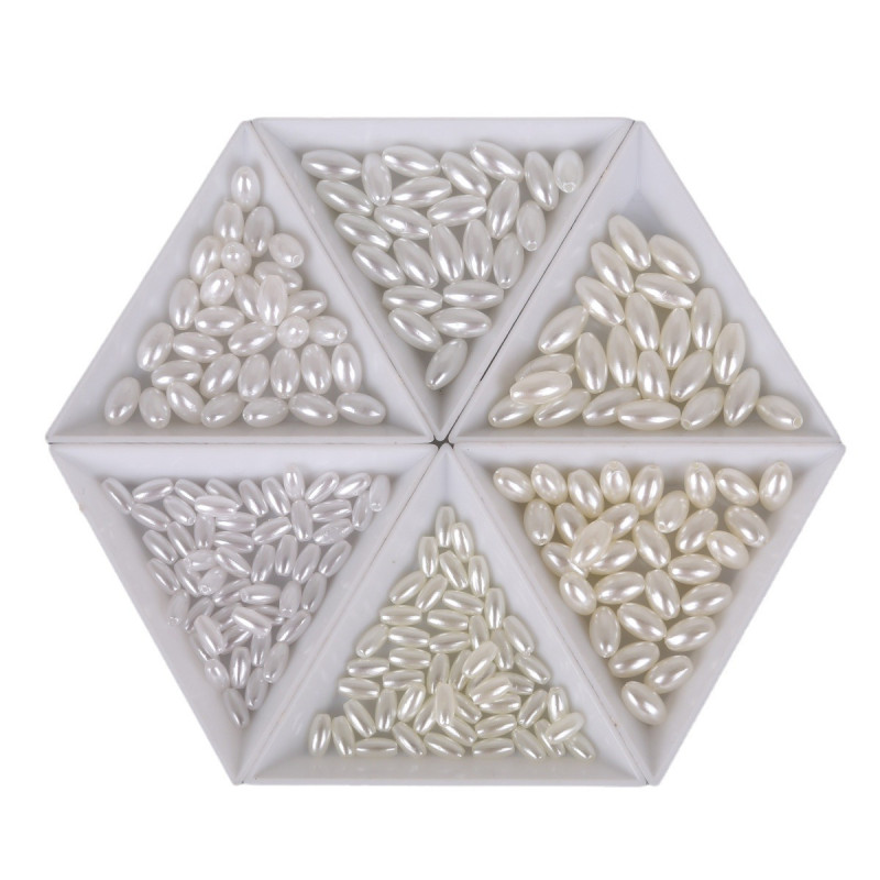 Off-white Perforated Oval Abs Imitation Pearl Diy Homemade Earrings Hair Accessories