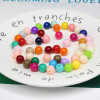 Solid Color Round Beads Acrylic Children Diy Handmade Beading Material Spring Candy