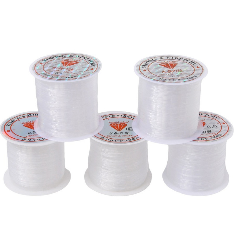 0.2-0.8mm White Non-elastic Transparent Invisible Fish Silk Thread Handmade Diy Bracelet