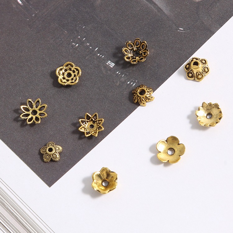 Diy Jewelry Accessories, Antique Gold Retro Alloy Flower Holder, Hat, Silver Bracelet